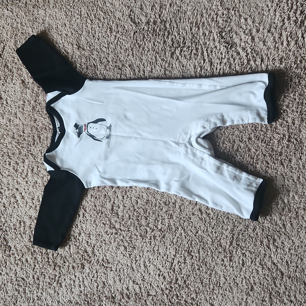 Hudson Baby baby girl's cotton coveralls white black 18 months